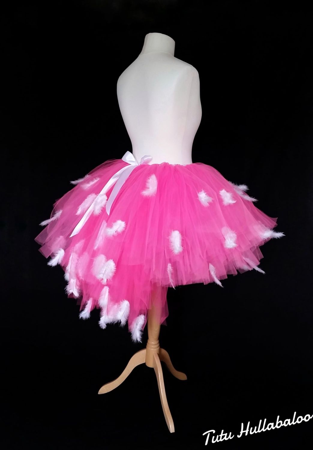 Pink/White Feathered Tail Tutu