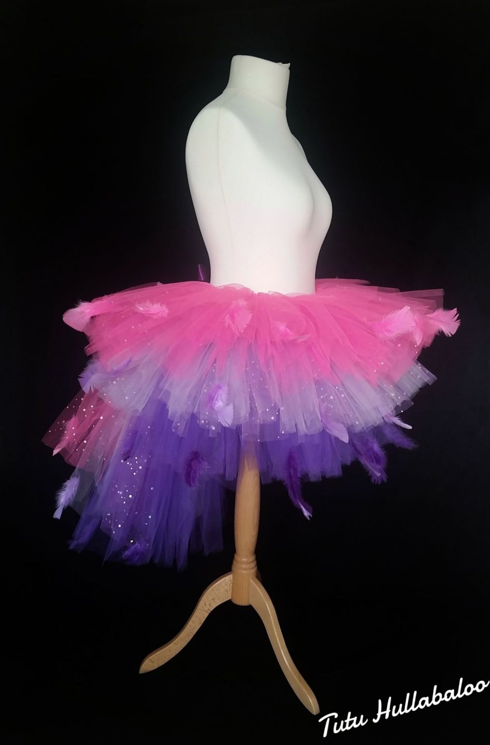 Pink/Lilac/Purple Layered Tail Feathered Tutu