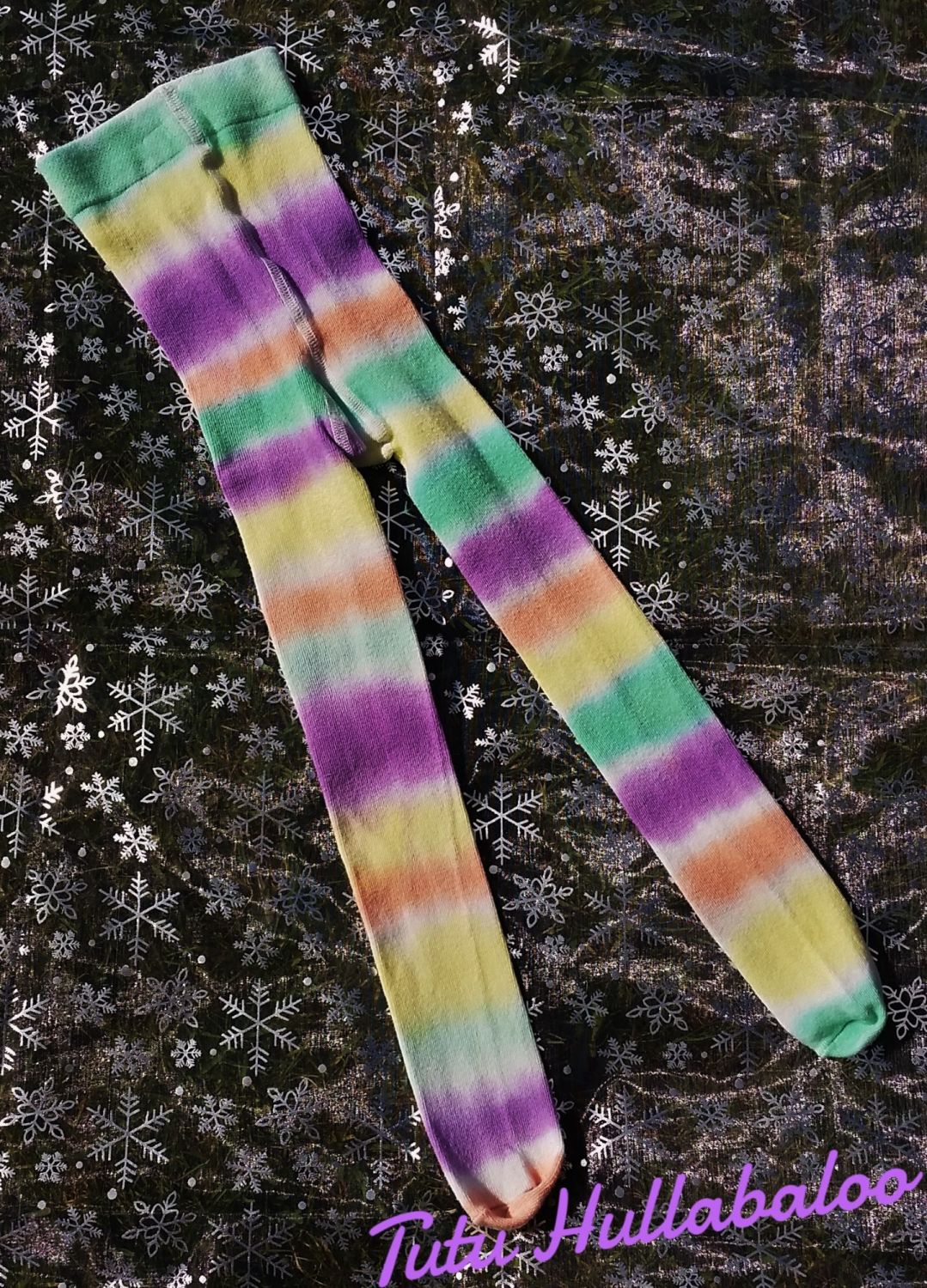 Tie Dye Tights - Green/Yellow/Purple/Orange