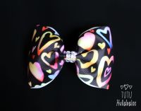 Colourful Hearts Tux Bow