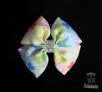 Rainbow Hearts Double Tux Bow