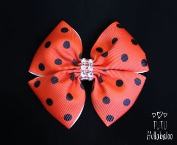 Dotty Red/Black Double Tux Bow 