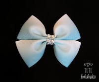 Ombre White/Blue Double Tux Bow
