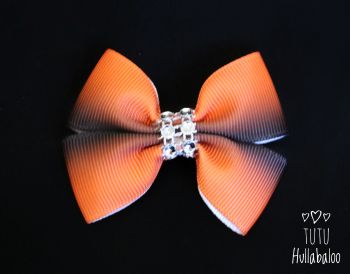 Ombre Orange/Black Double Tux Bow