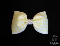 School Checked Yellow Tux Bow