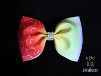 Ombre Rainbow Hearts Tux Bow