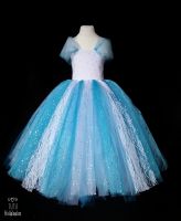 Full Length Dress Blue/White