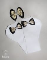 Black/Gold Double Tux - Knee high sock set