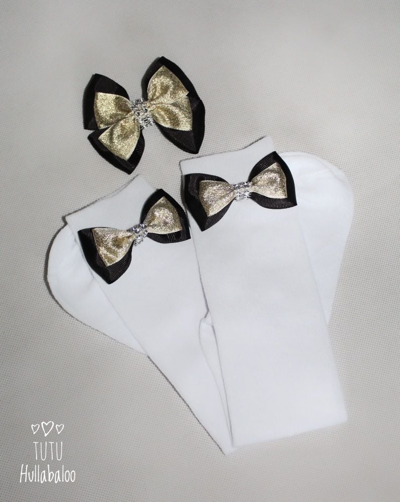 Knee high sock set - Black/Gold Double Tux