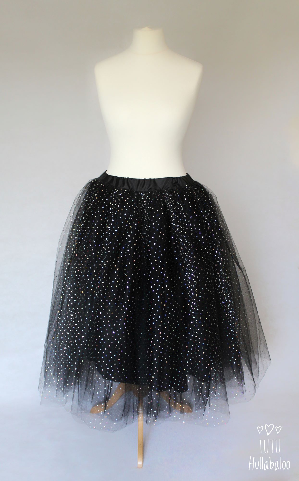 Black glitter tulle skirt discount
