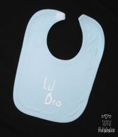 Lil Bro Bib - Pastel Blue/White