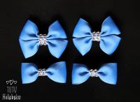 Plain Blue - Bunches Bows - 4 bows