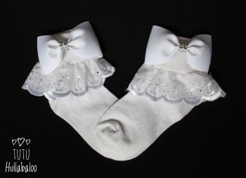 Plain White - Fold over sock set