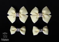 Pinstripe Lemon - Bunches Bows - 4 bows