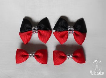 Plain Red/Black - Bunches Bows - 4 bows