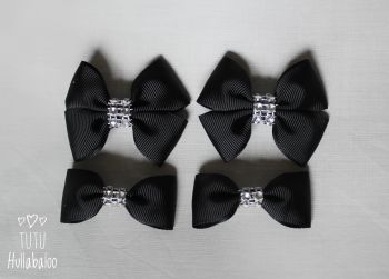 Plain Black - Bunches Bows - 4 bows