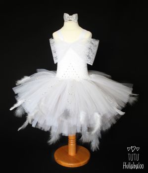 Baby Swan Dress White/Grey