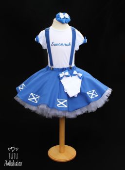 Pinafore Dress Blue with Saltires