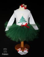 Christmas Tree Tutu + Top Set - 18-24 months - Ready to post