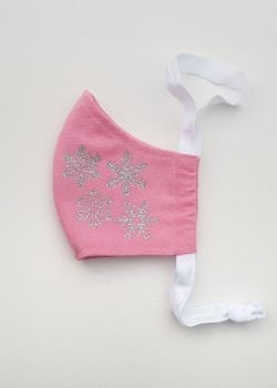 Snowflakes on both sides - Pink Face Covering