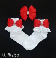 Plain Red - Fold over sock set