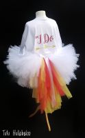 White Tutu with Red/Yellow Tails - Adult