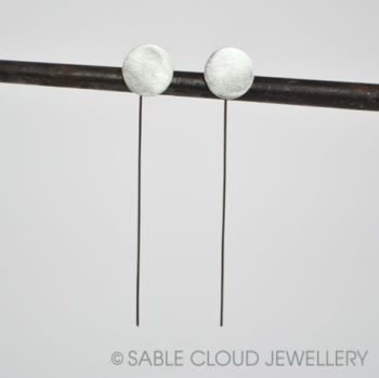 Long Wire Drop Circle Earrings