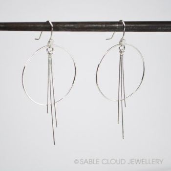 Metal Tassel - Circle Hoop Earrings