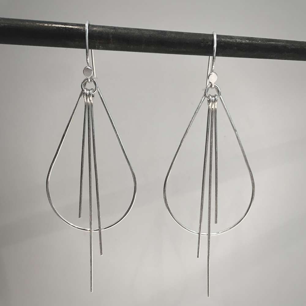 Metal Tassel - Teardrop Earrings
