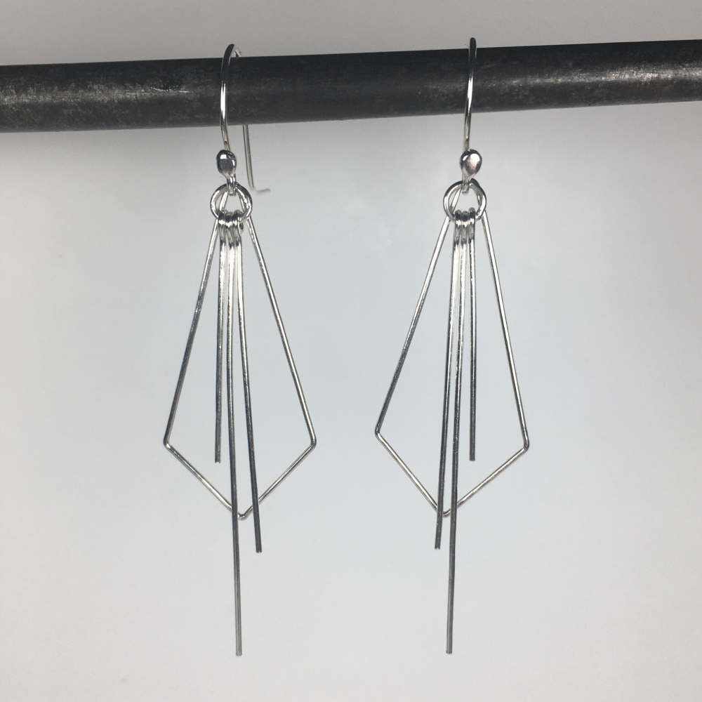 Metal Tassels - Kite Earrings