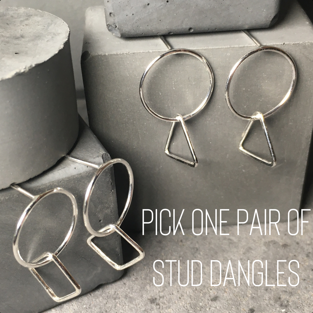 Circle|Shape Dangle Earrings