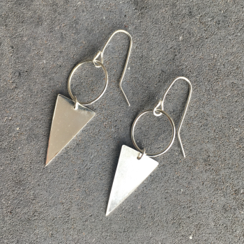 Dangle Earrings - Circle Solid Triangle
