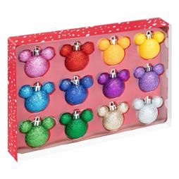 DISNEY SET OF 12 GLITTER MICKEY & MINNIE MOUSE HEAD BAUBLES PRODUCT CODE: X