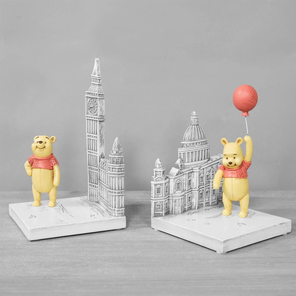 DISNEY CHRISTOPHER ROBIN RESIN WINNIE THE POOH BOOKENDS PRODUCT CODE: DI558