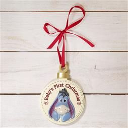 DISNEY BABY'S FIRST CHRISTMAS HANGING DECORATION - EEYORE PRODUCT CODE: XM6