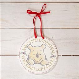 DISNEY BABY'S FIRST CHRISTMAS HANGING PLAQUE - POOH PRODUCT CODE: XM6109