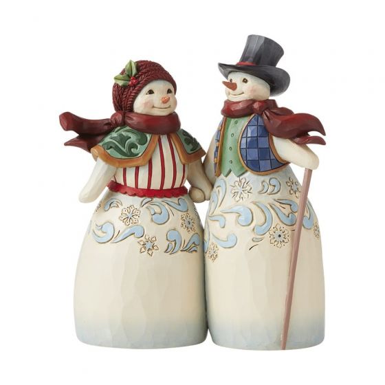 Snow Couple Holding Hands Figurine 6008920