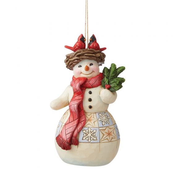 Snowman with Cardinal Hanging Ornament 6009469
