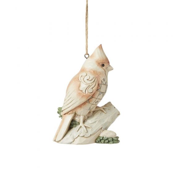 White Woodland Cardinal Hanging Ornament 6008867