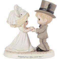 Disney Wedding Couple Figurine, Happily Ever After With You, Bisque Porcela