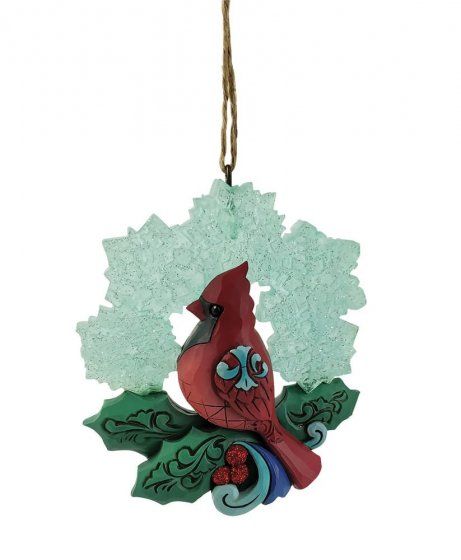 Cardinal with Snowflake Wreath Hanging Ornament 6009490