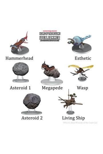 D&D Icons of the Realms Spelljammer Adventures in Space pre-painted Miniatures Ship Scale - Asteroid Encounters  WIZ96181