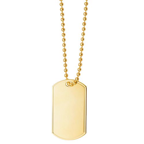 NK103 9CT YEL GOLD 24 INCHES DOG TAG & CHAIN