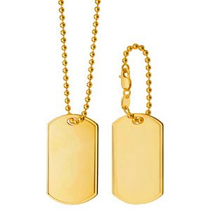 NK103+A 9CT YEL GOLD 24 INCHES 2 X DOG TAG & CHAIN