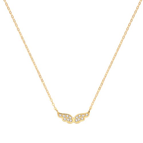 NK1600 9CT YEL GOLD CZ WINGS NECKLET
