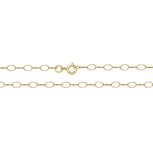 CH104 9CT YEL GOLD OVAL BELCHER 16" CHAIN