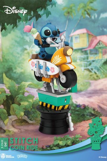 Disney D-Stage PVC Diorama Stitch Coin Ride 16 cm