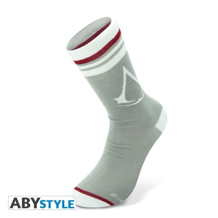 ASSASSIN'S CREED - Socks - Grey - White - "Crest"