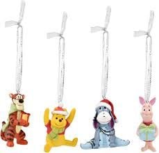 Disney Winnie The Pooh Set Of 4 Hanging Christmas Tree Character Decorations