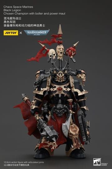 Warhammer 40k Actionfigur Chaos Space Marines Black Legion Chosen Champion with bolter and power maul 20 cm